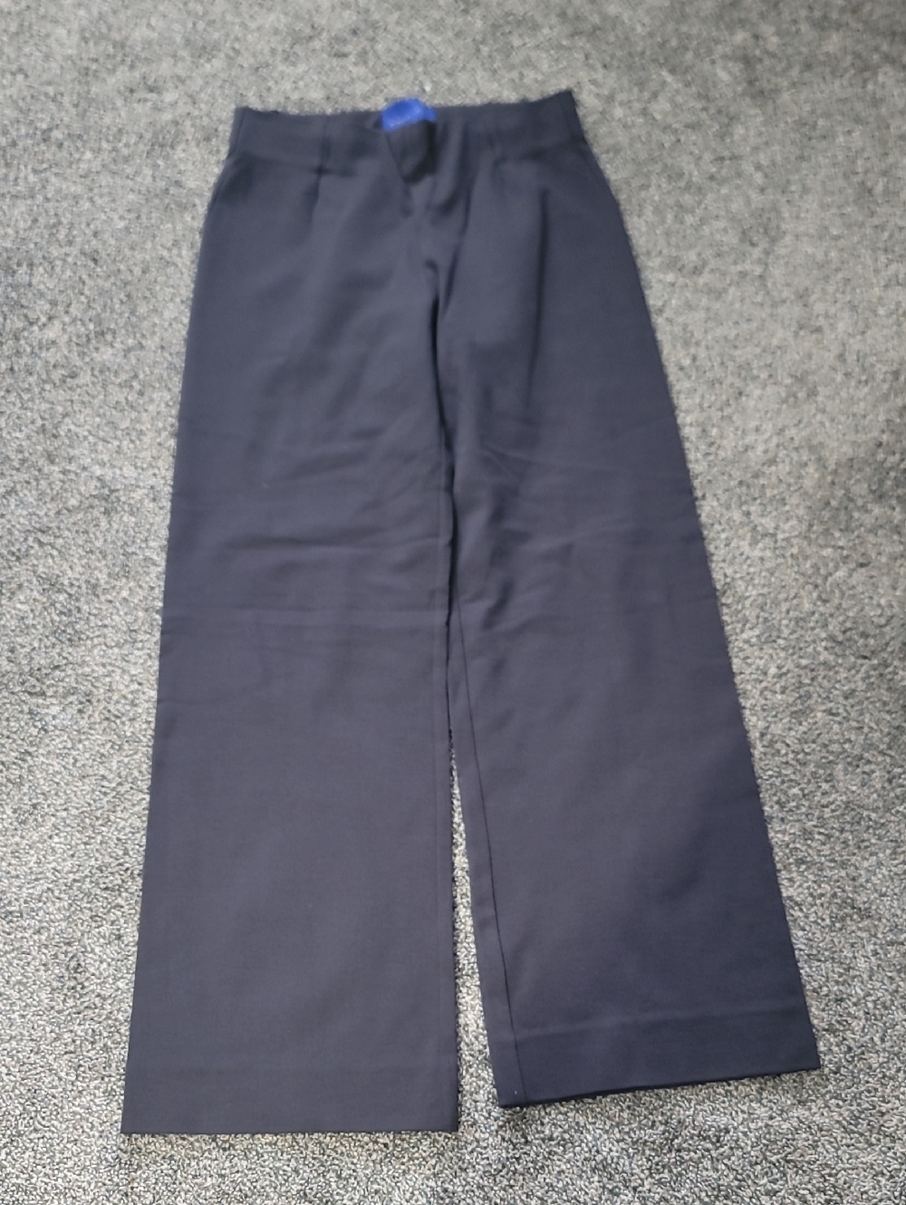 Tailored Wide-Leg Dress Pants in Deep Navy